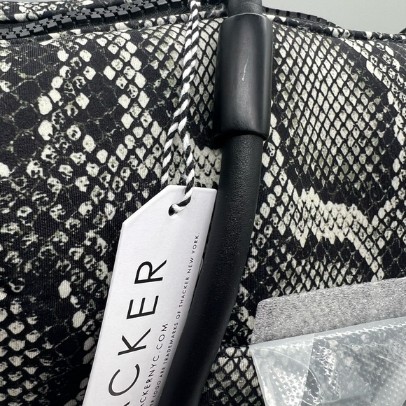 THACKER TERY TOTE BLACK & WHITE PYTHON NEW WITH TAG MSRP$199 - Picture 5 of 8